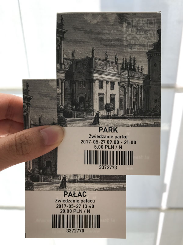 tickets - Wilanow Palace